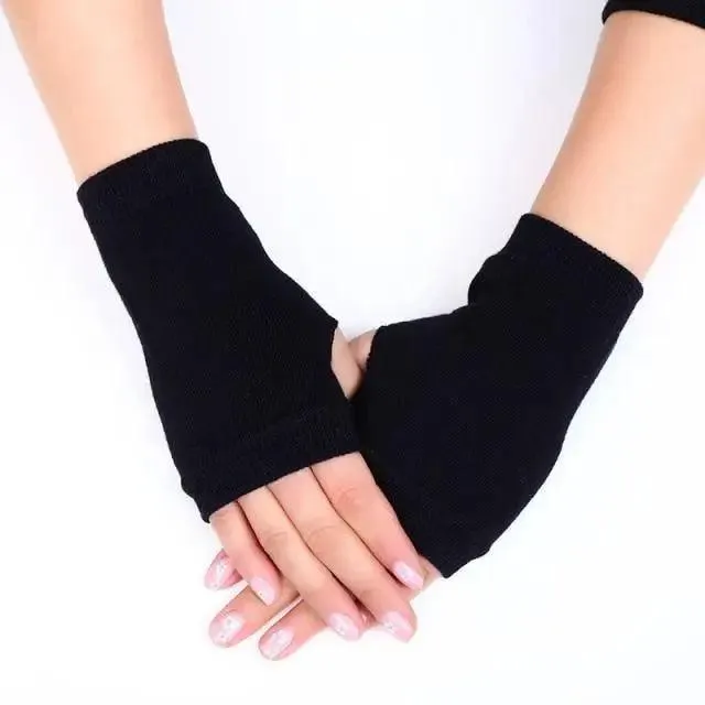 Winter Warm Thickening Wool Gloves Knitted Flip Fingerless Exposed Finger Thick Gloves Mittens Soft Cold Weather Women Gloves