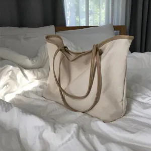 Women Canvas Bags Hobo Bags 1Pcs Travel Casual Large Daily Shoulder Tote Shopper Handbag Simple