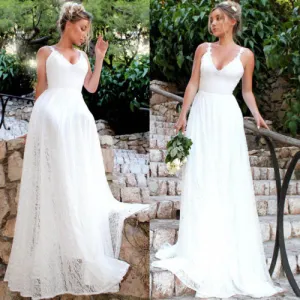 Women Lace Long Dress Bohemian Party Gown Ladies Beach Lace Dresses Sundress