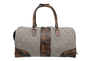 Woodland Quilted Oxford Canvas Duffel in Stone