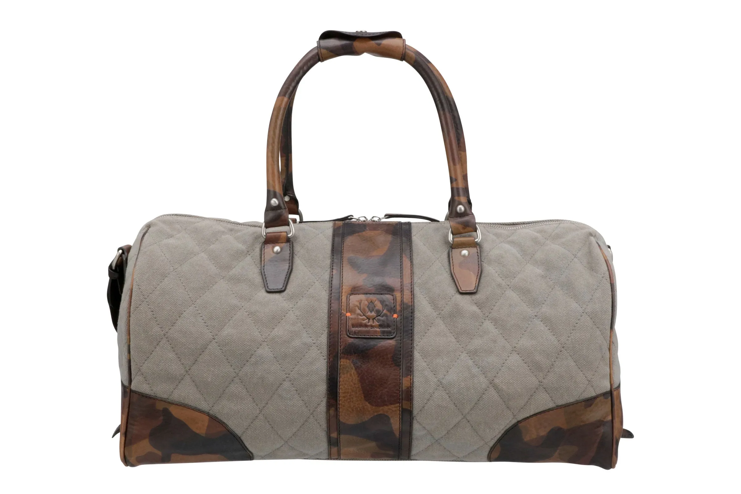 Woodland Quilted Oxford Canvas Duffel in Stone