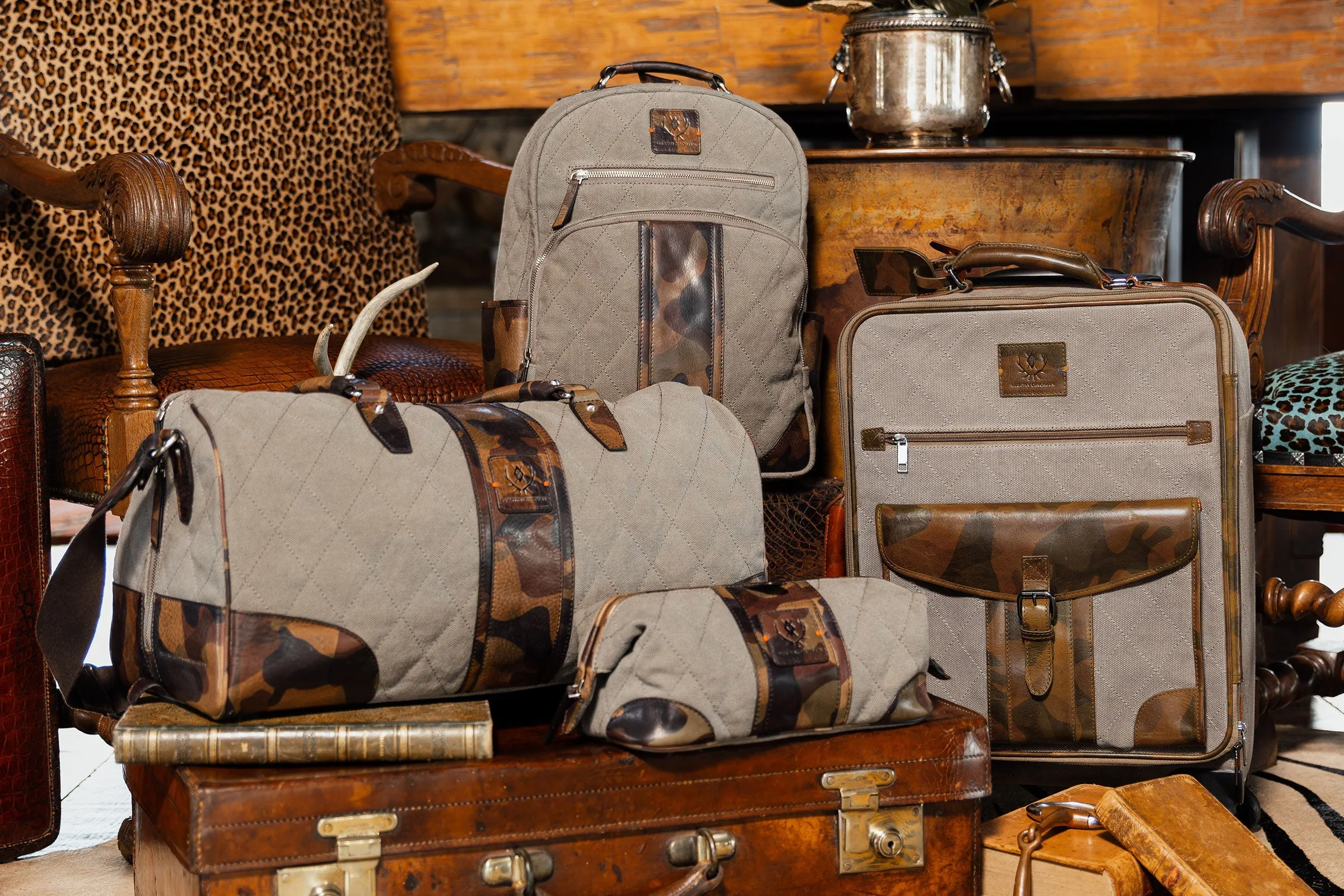 Woodland Quilted Oxford Canvas Duffel in Stone
