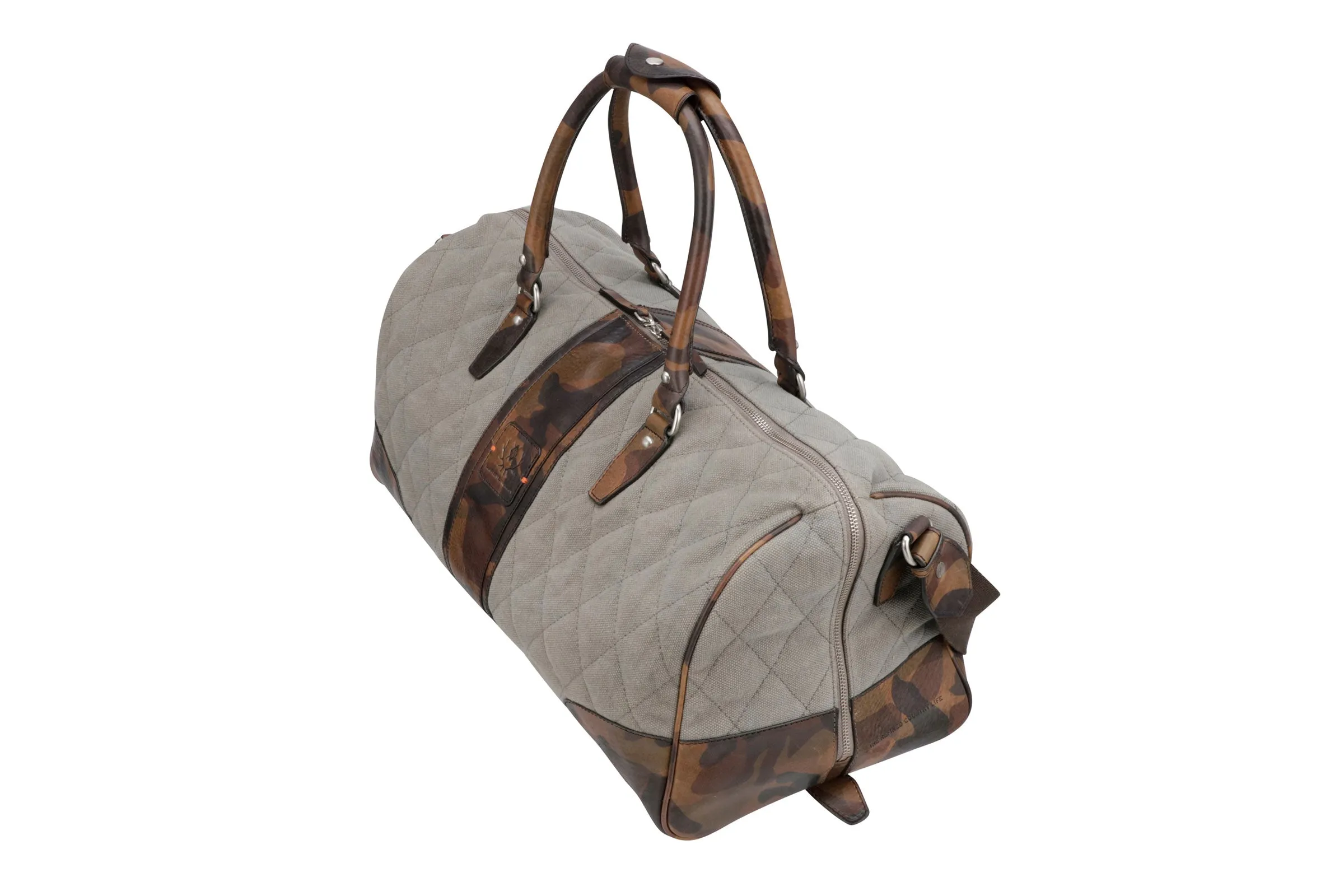 Woodland Quilted Oxford Canvas Duffel in Stone