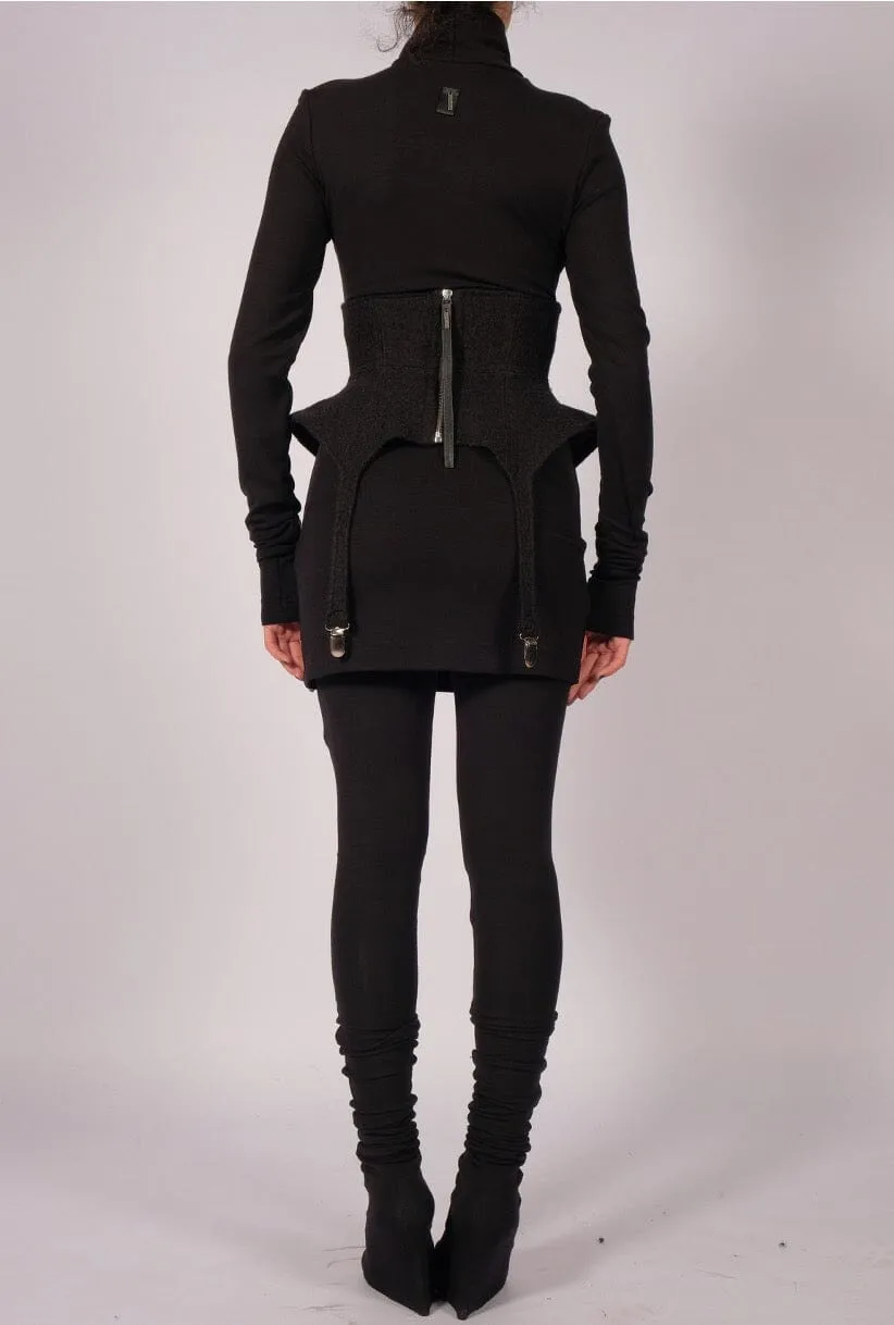 Wool Corset Belt with Clips