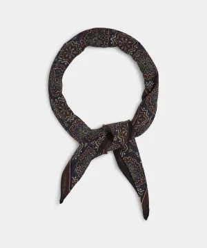 Wool Medallion Neckerchief in Navy