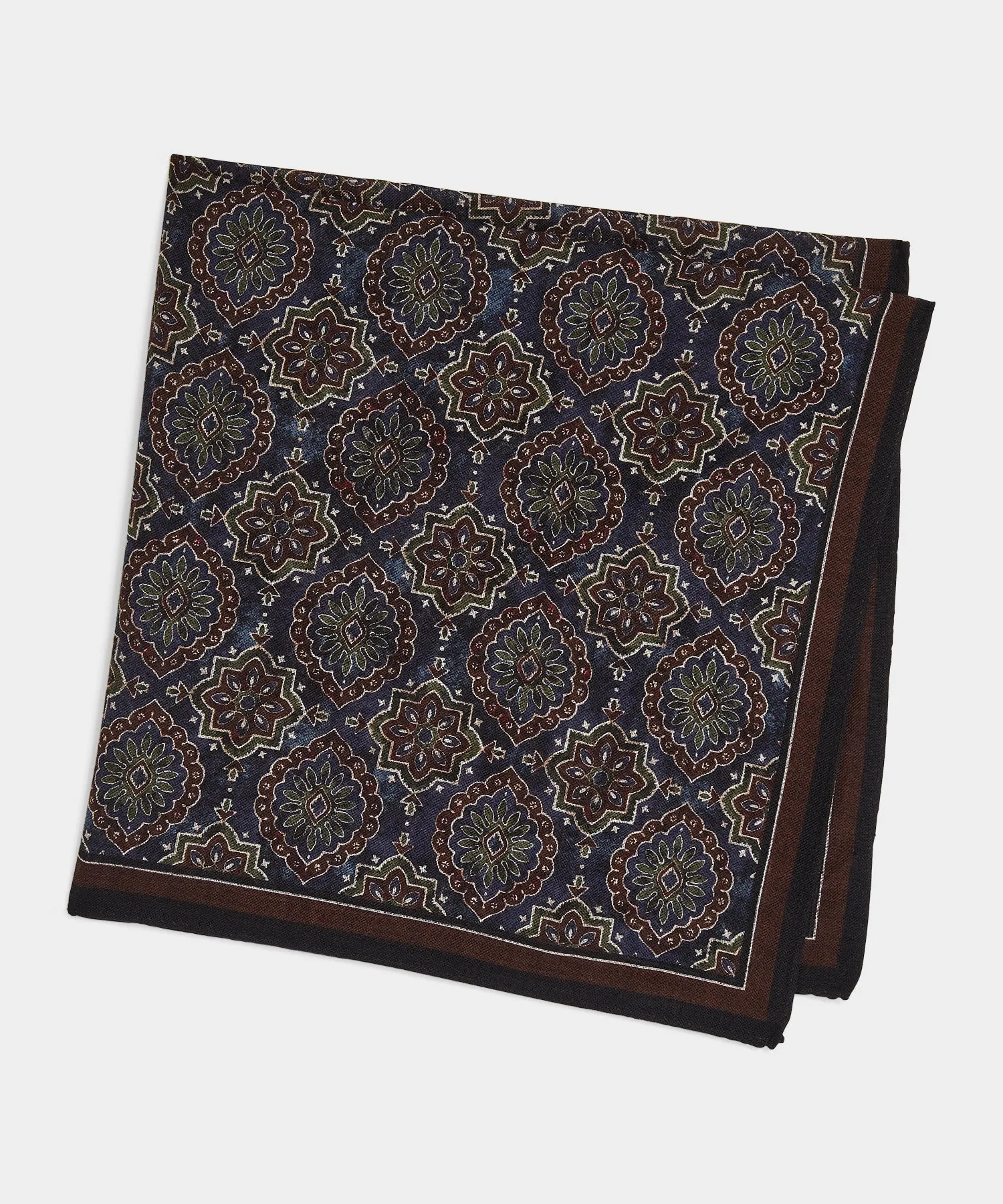 Wool Medallion Neckerchief in Navy