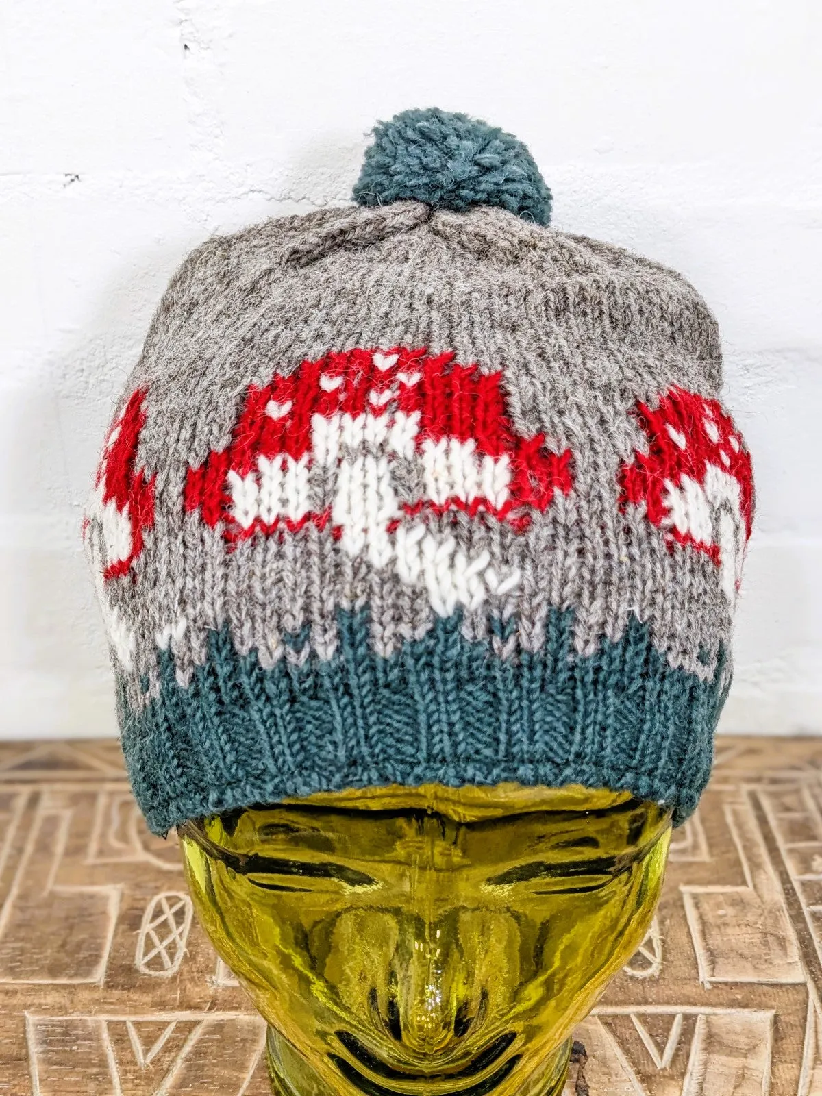Wool Mushroom Bobble Hat