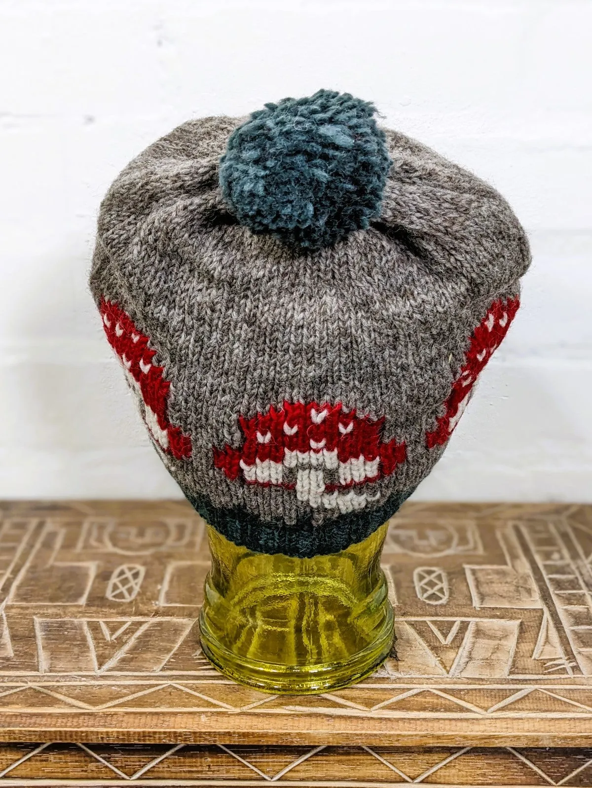 Wool Mushroom Bobble Hat
