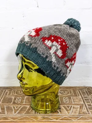 Wool Mushroom Bobble Hat