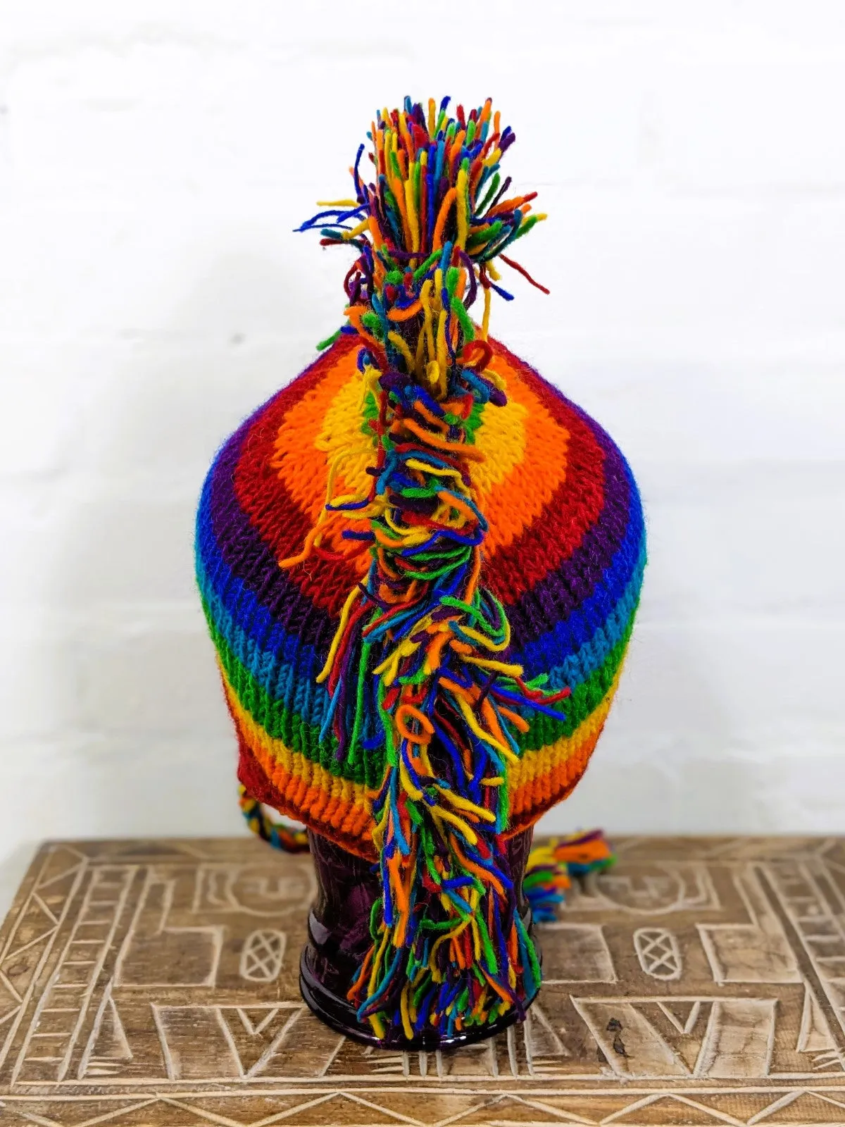 Wool Rainbow Mohican Hat
