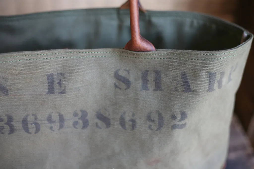WWII era Canvas and Leather Carryall - SOLD
