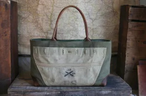 WWII era Canvas and Leather Carryall - SOLD