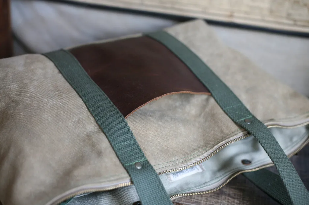 WWII era Canvas Zip-Top Carryall - SOLD