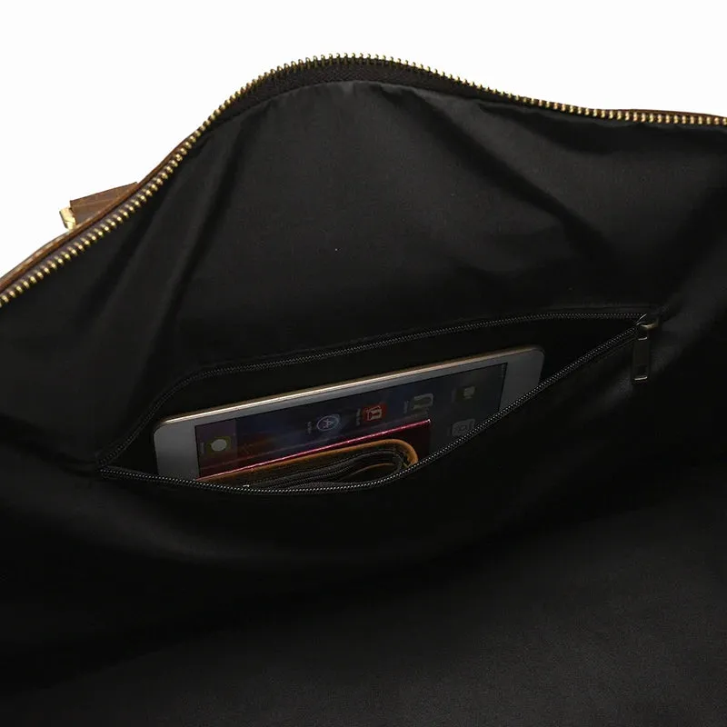 XL High Capacity Leather Travel Bag – Fits 17" Laptop