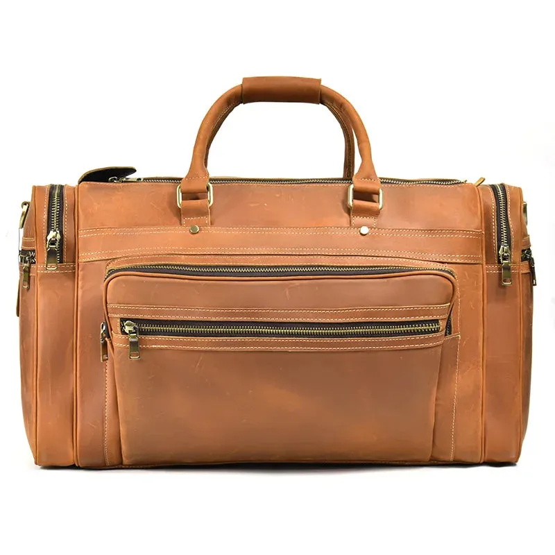 XL High Capacity Leather Travel Bag – Fits 17" Laptop