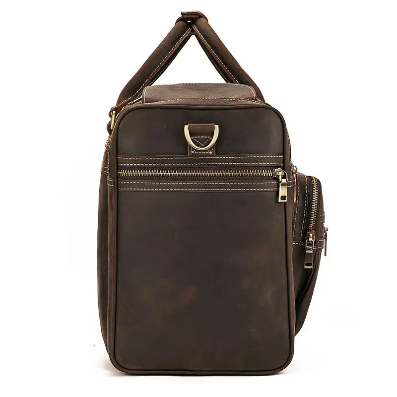 XL High Capacity Leather Travel Bag – Fits 17" Laptop