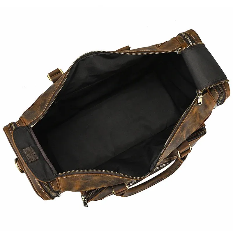 XL High Capacity Leather Travel Bag – Fits 17" Laptop