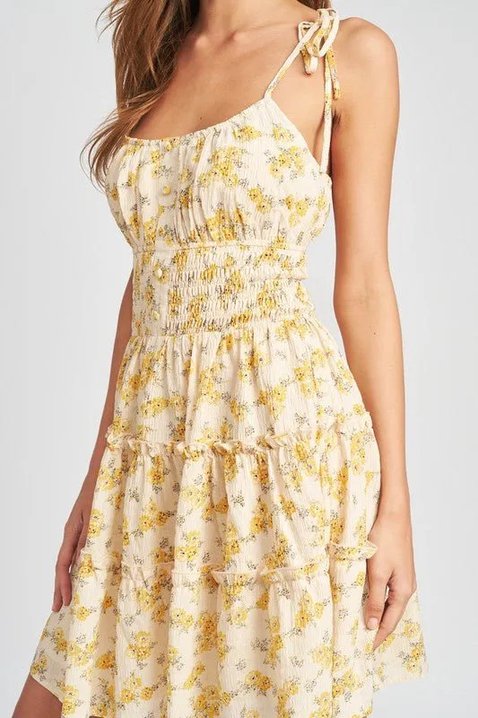 Yellow Floral Mini Dress