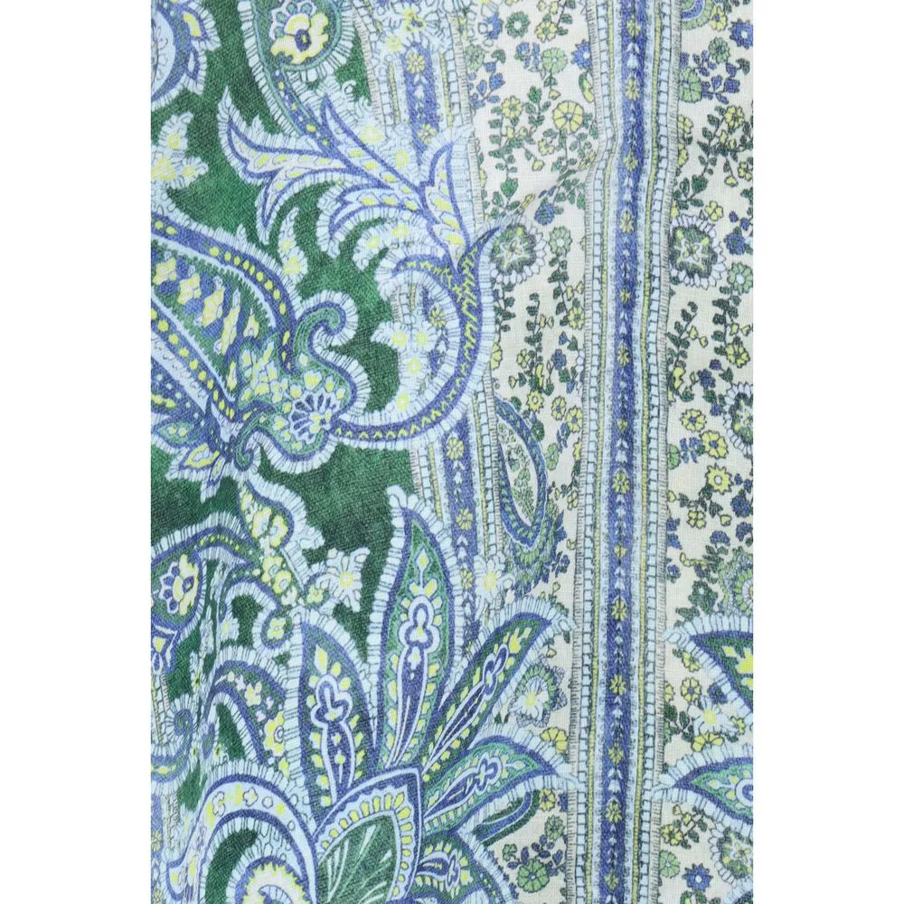 ZIMMERMANN Ottie Women Multicolor Swing Dress Linen Paisley Print Sundress Sz 2