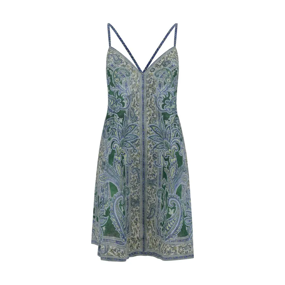ZIMMERMANN Ottie Women Multicolor Swing Dress Linen Paisley Print Sundress Sz 2